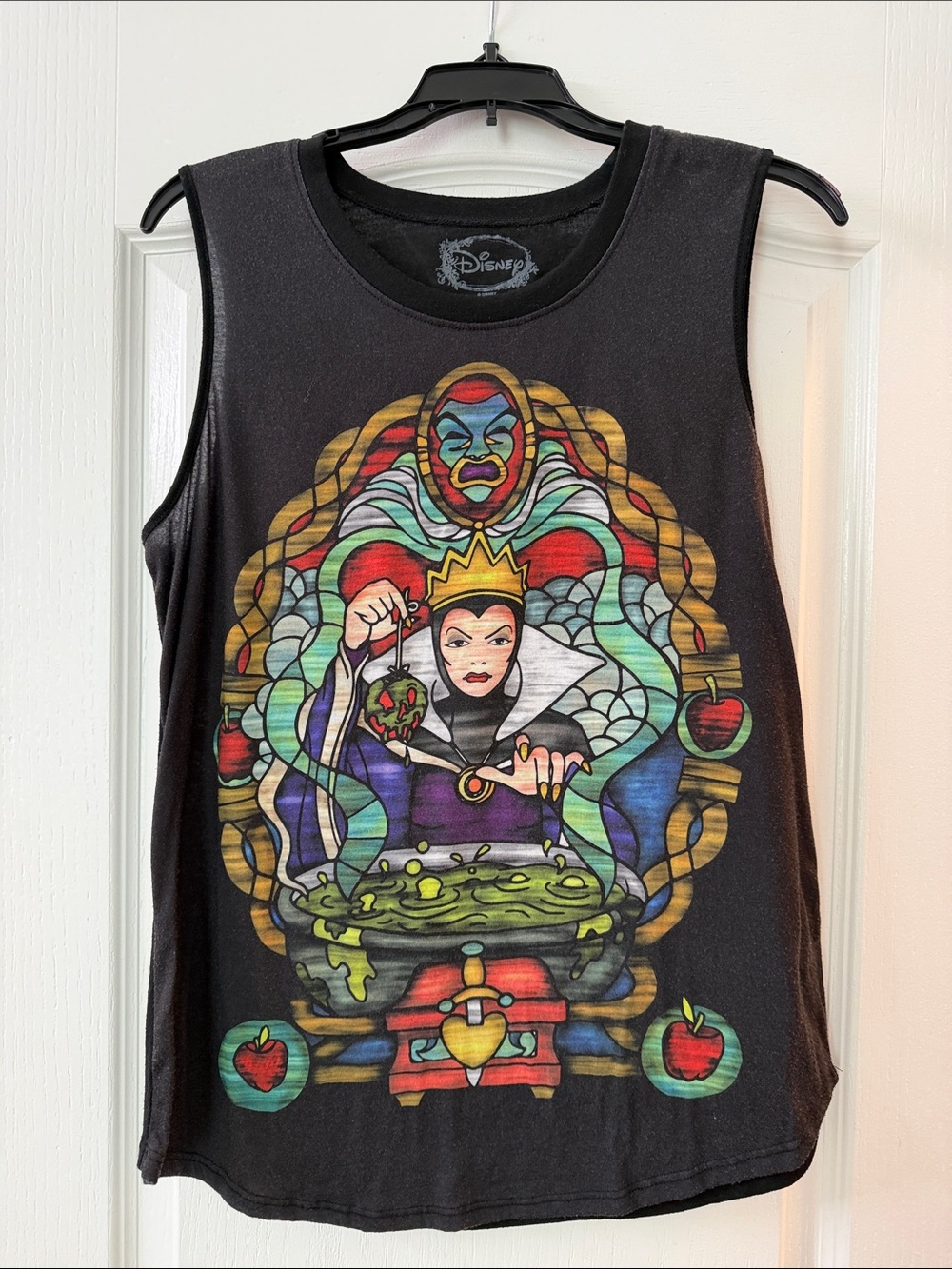 Disney Black Evil Queen Stained Glass Graphic Tank